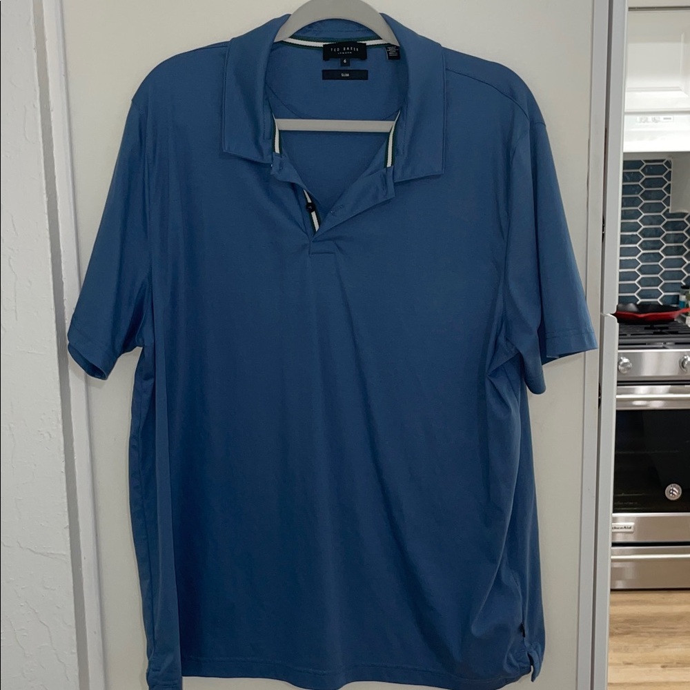 Ted Baker London Slim Fit Blue Soft Touch Polo | 6